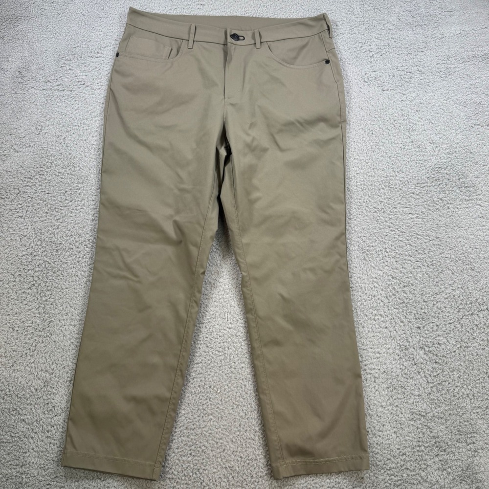 Public Rec All Day Pants Mens 33x27 Brown Straight Leg Polyester Casual Chinos‎
